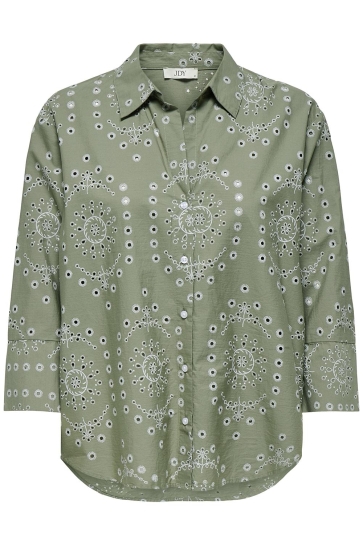 Jacqueline de Yong Blouse JDYEMMA 3/4 EMBROIDERY SHIRT WVN EX 15350806 SEA SPRAY