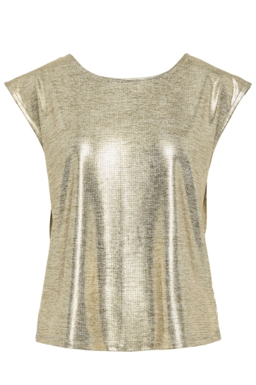 Pieces T-shirt PCSANORA SS TOP JRS FC 17155977 GOLD COLOUR