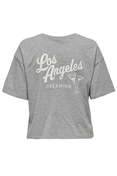 Jacqueline de Yong grijze dames t-shirt | Achteraanzicht