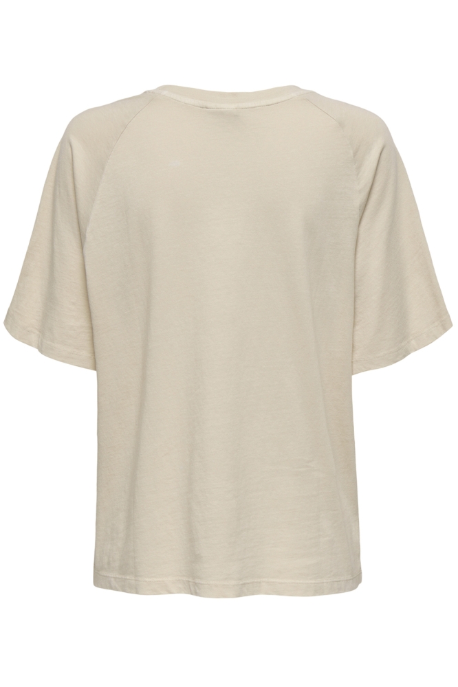 Jacqueline de Yong beige dames t-shirt | Achteraanzicht