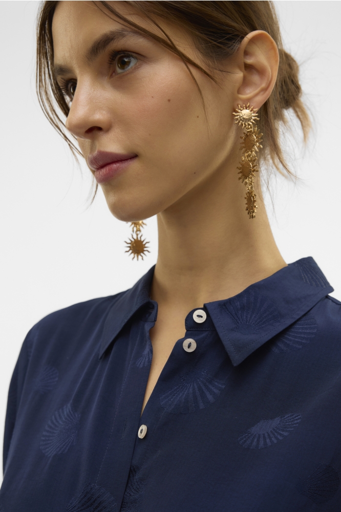 Vero Moda blauwe dames blouse | Close up