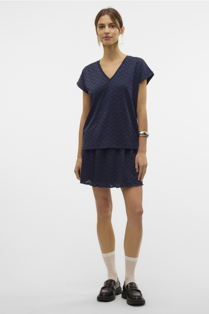 Vero Moda blauwe dames t-shirt | Model