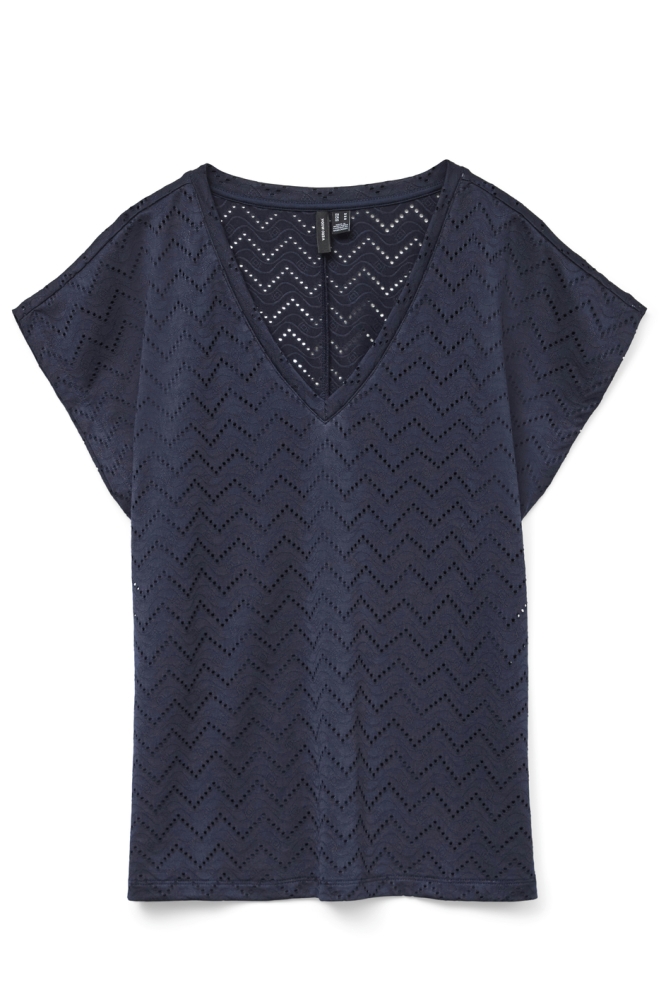 Vero Moda blauwe dames t-shirt | Vooraanzicht