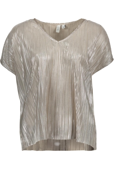 Vero Moda T-shirt VMDUVI S/S V-NECK TOP JRS BTQ GA NL 10334193 SILVER COLOUR