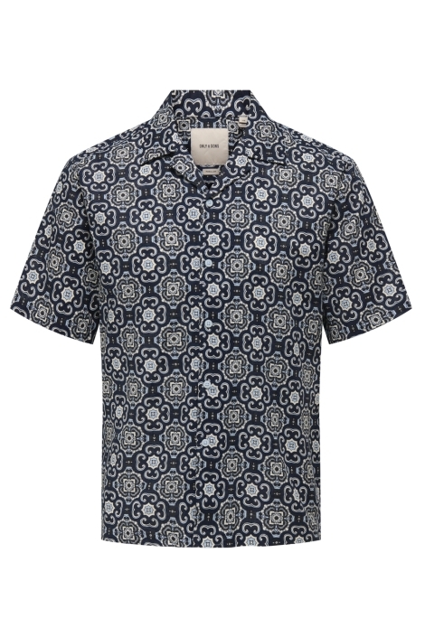 Only & Sons blauwe heren overhemd | Vooraanzicht
