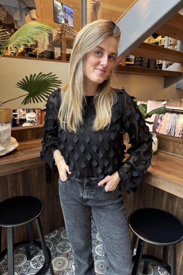 Pieces Blouse PCDIVAH LS O-NECK TOP WVN D2D 17160338 Black