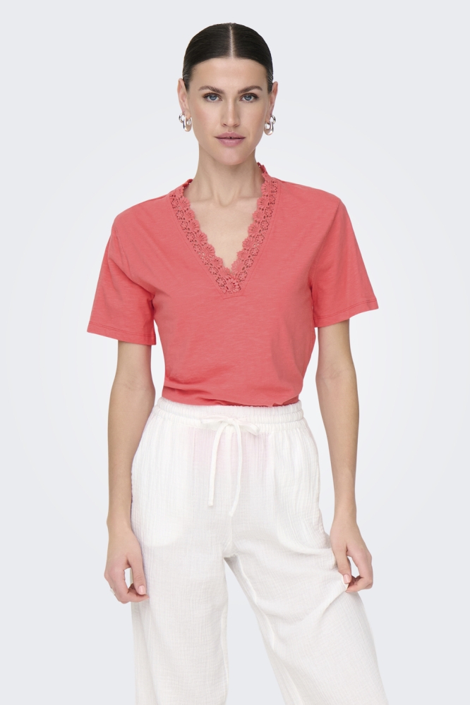 JDYSALVA LIFE S/S V-NECK TOP JRS DI 15351484 DUBARRY