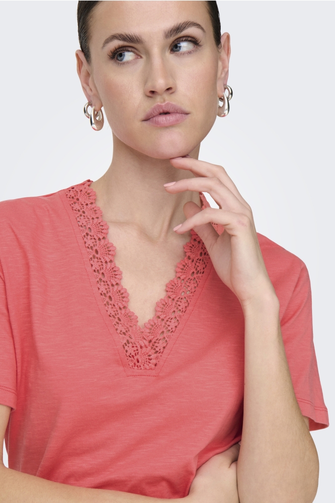 JDYSALVA LIFE S/S V-NECK TOP JRS DI 15351484 DUBARRY
