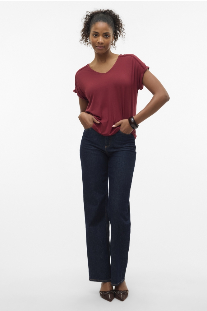 Vero Moda bordeaux dames t-shirt | Model