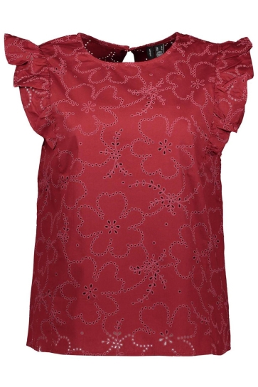 Vero Moda Top VMDORA SL FLOUNCE TOP WVN 10329376 SYRAH