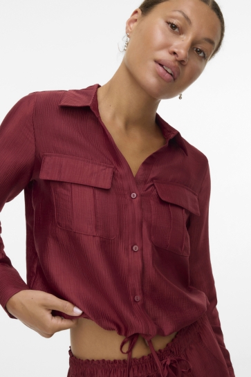 Vero Moda Blouse VMTOMA LS TIE SHIRT WVN 10329452 SYRAH