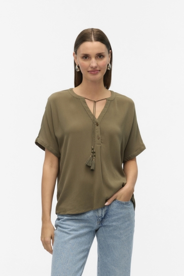 Vero Moda T-shirt VMBENTE SS WIDE TOP WVN GA 10329387 KALAMATA