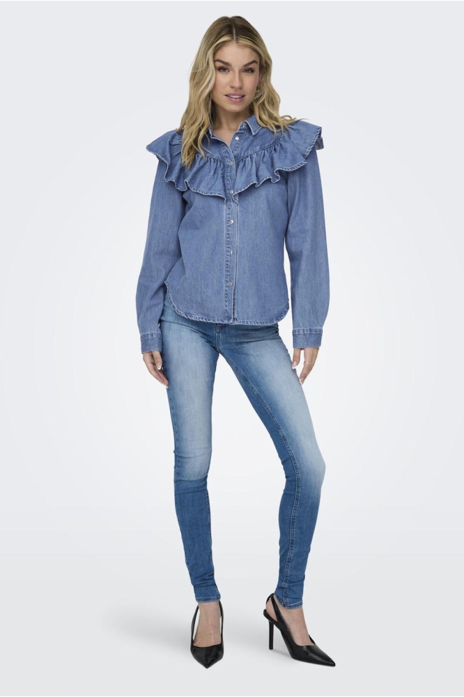 Only blauwe dames blouse | Model