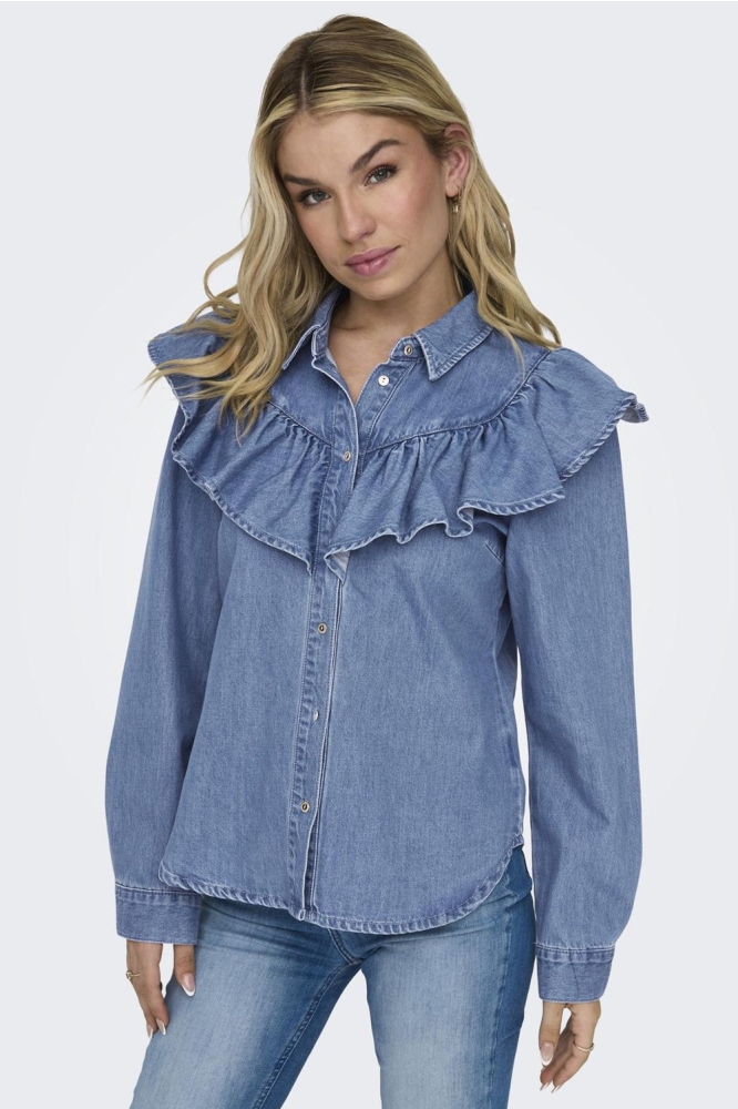 Only blauwe dames blouse | 