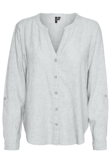 Vero Moda Blouse VMLINN LS V-NECK SHIRT WVN NOOS 10323030 GRAY MIST
