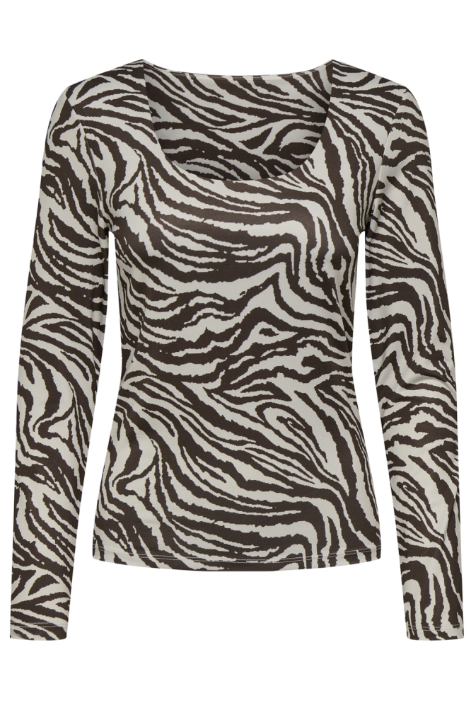 Only beige dames t-shirt | Vooraanzicht