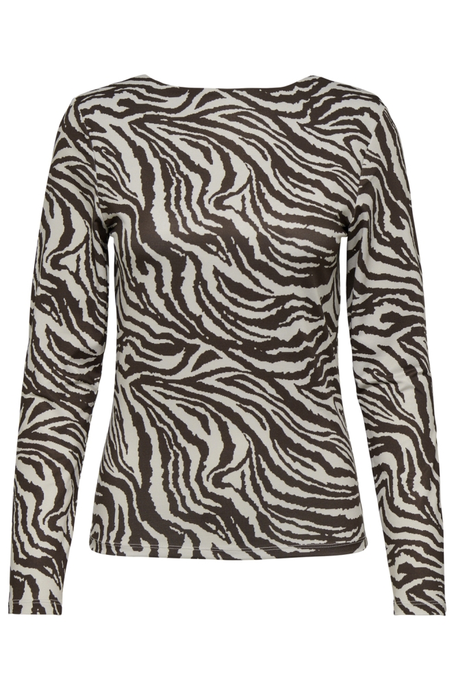 Only beige dames t-shirt | Vooraanzicht