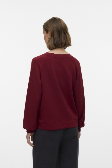 Vero Moda bordeaux dames sweater | Model achteraanzicht