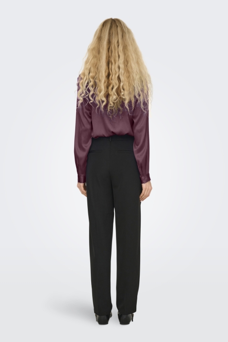 Jacqueline de Yong bordeaux dames blouse | Model achteraanzicht