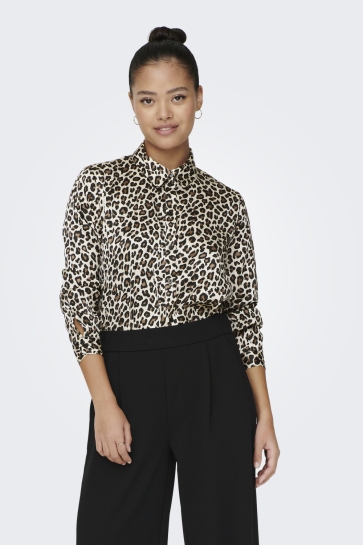 Jacqueline de Yong Blouse JDYFIFI L/S SHIRT WVN NOOS 15203504 TAPIOCAL/LEO