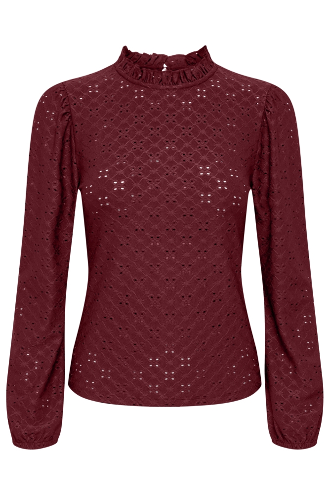 Jacqueline de Yong bordeaux dames blouse | Vooraanzicht