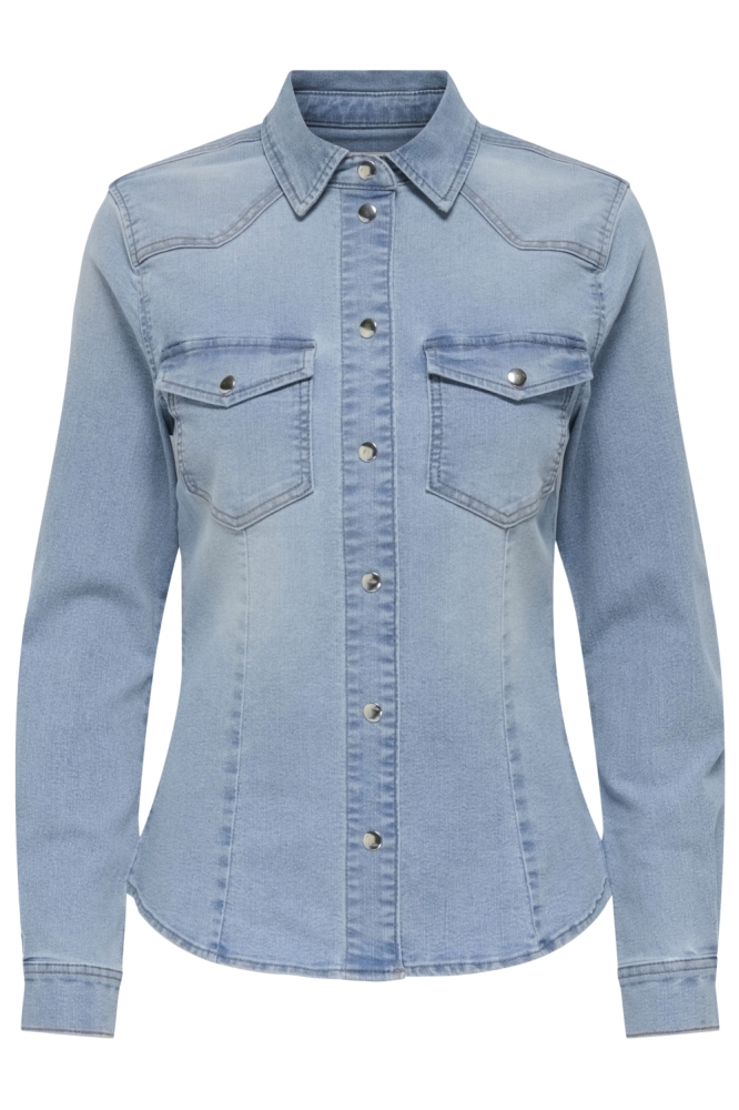 Jacqueline de Yong blauwe dames blouse | Vooraanzicht