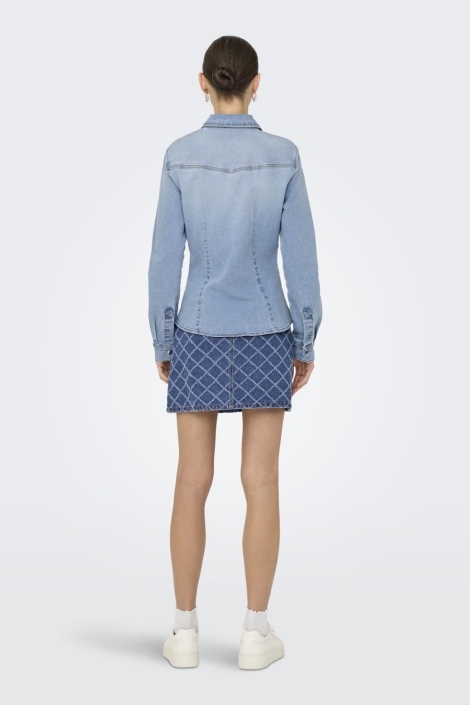 Jacqueline de Yong blauwe dames blouse | Model