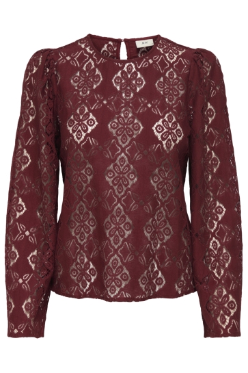 Jacqueline de Yong Blouse JDYHURRAY L/S LACE TOP JRS 15354364 CABERNET