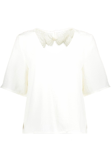 Jacqueline de Yong T-shirt JDYHANNAH LIFE 2/4 LACE BACK TOP WV 15353827 CLOUD DANCER