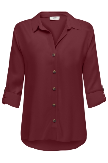 Jacqueline de Yong Blouse JDYLAUREL LIFE L/S SHIRT WVN DIA 15329311 CABERNET