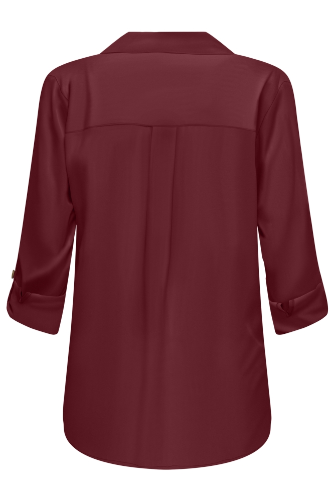 Jacqueline de Yong bordeaux dames blouse | Achteraanzicht