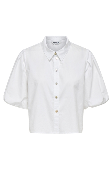 Only Blouse ONLTIELLA S/S PUFF SHIRT OX WVN 15360660 CLOUD DANCER