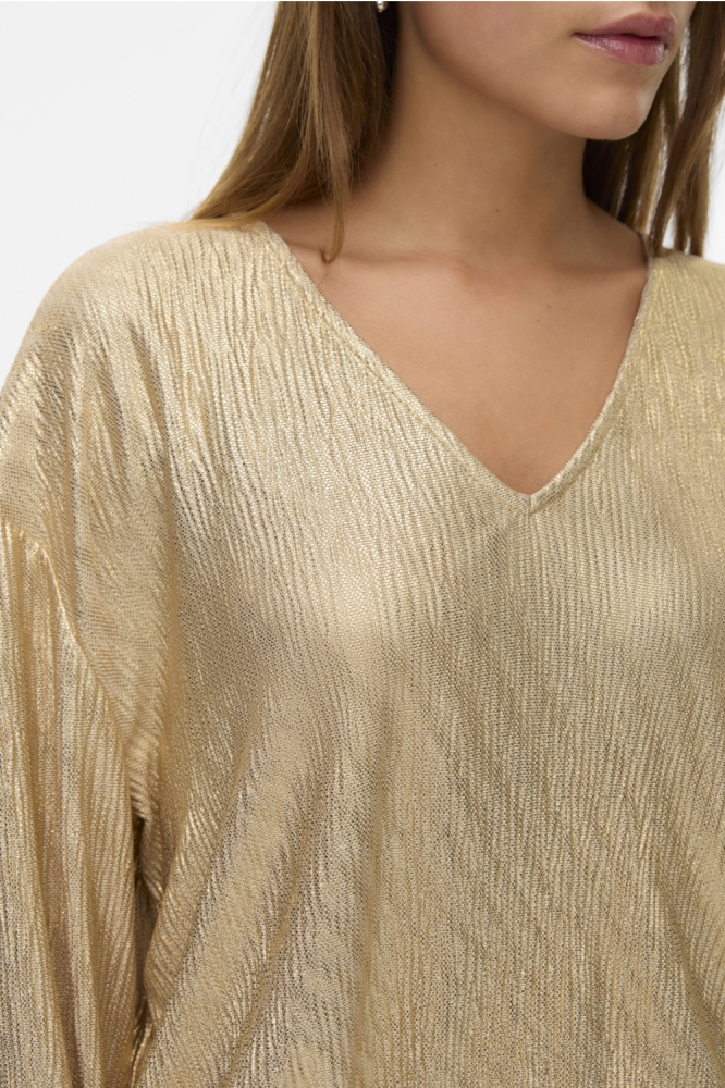 Vero Moda gouden dames t-shirt | Close up