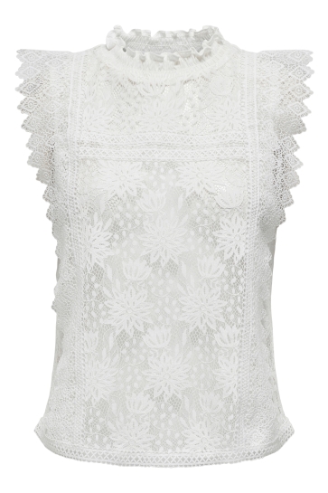Only Top ONLGILLIAN S/L O-NECK LACE TOP OX W 15363711 CLOUD DANCER