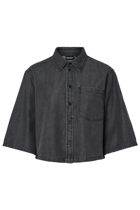 Pieces grijze dames blouse | Vooraanzicht