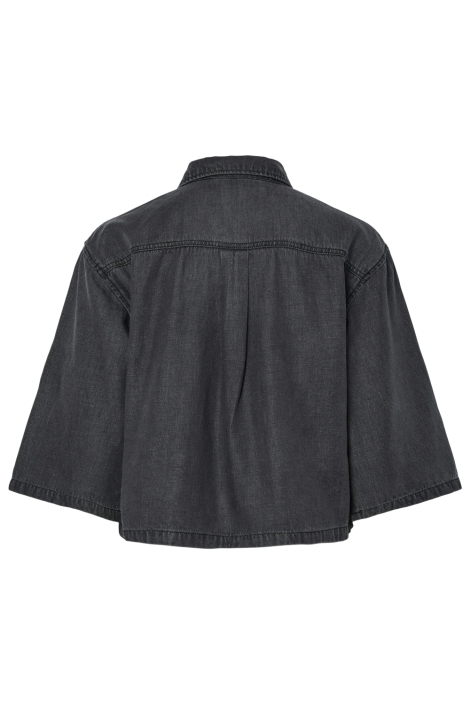Pieces grijze dames blouse | Achteraanzicht