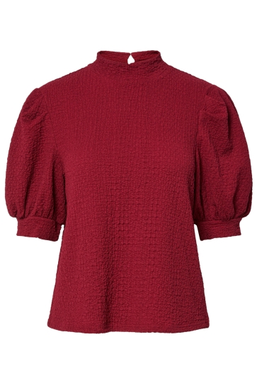 Pieces T-shirt PCJAMAL 2/4 HIGH NECK TOP JRS BC 17159293 BIKING RED