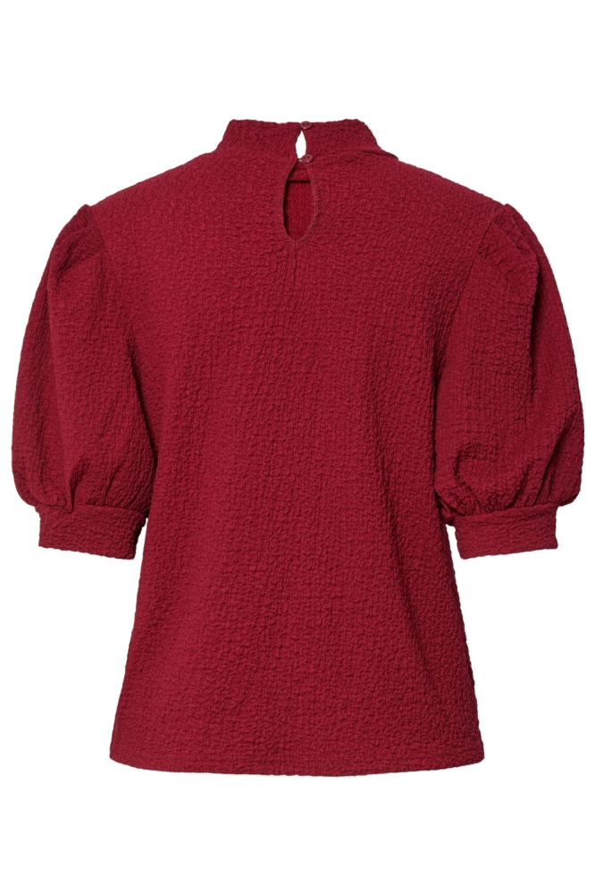 Pieces rode dames t-shirt | Achteraanzicht