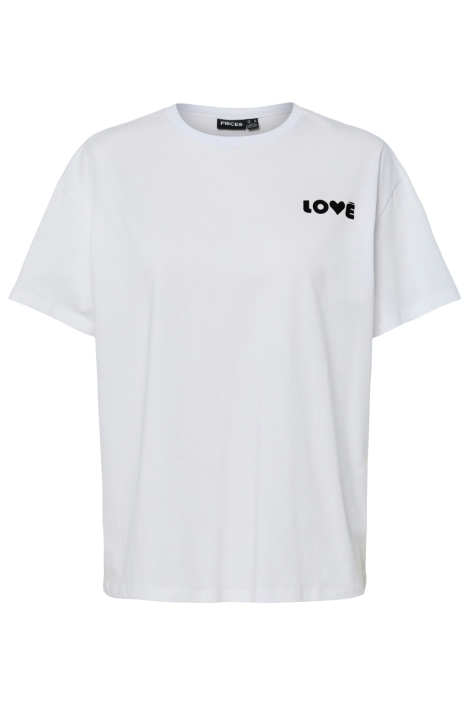 Pieces witte dames t-shirt | Vooraanzicht