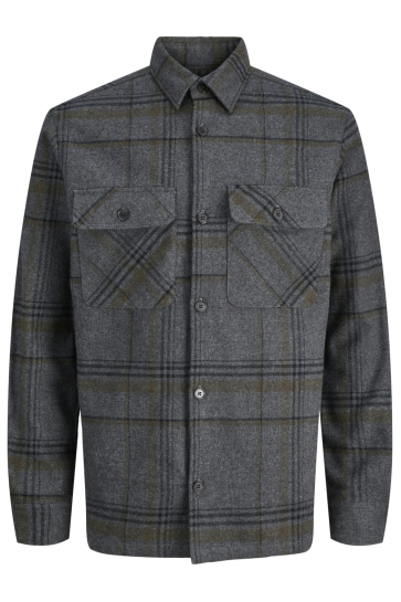 Jack & Jones Overhemd JPRRAYLE MELANGE CHECK L/S OVERSHIR 12286804 Dark Grey