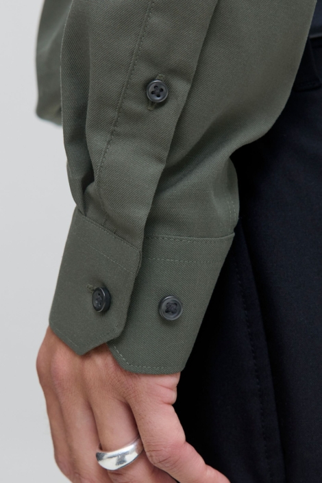 Jack & Jones groene heren overhemd | Close up