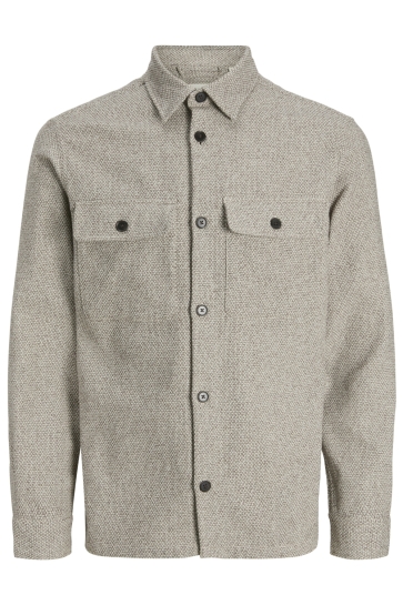 Jack & Jones Overhemd JPRRAYLE MELANGE SOLID L/S OVERSHIRT 12286840 Ermine