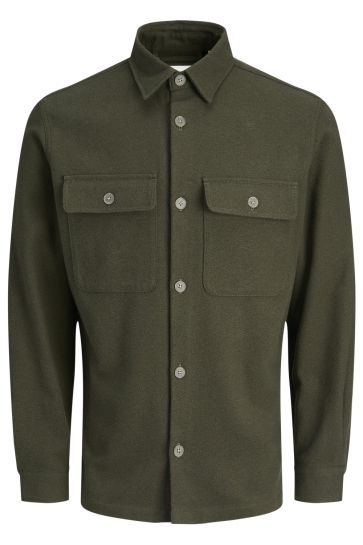 Jack & Jones Overhemd JPRRAYLE MELANGE SOLID L/S OVERSHIRT 12286840 Peat