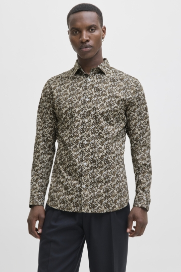 Jack & Jones Overhemd JPRBLABLACKPOOL STRETCH AOP LS SHIR 12284126 Beech
