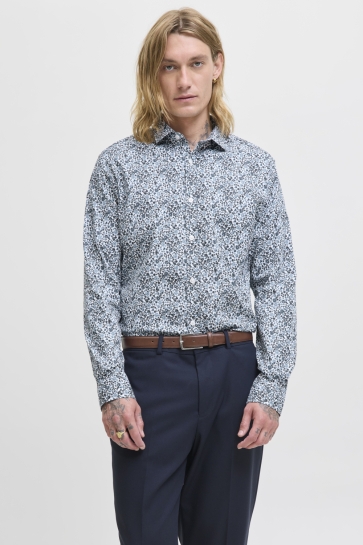 Jack & Jones Overhemd JPRBLABLACKPOOL STRETCH AOP LS SHIR 12284126 Goblin Blue