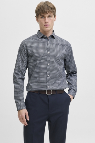 Jack & Jones Overhemd JPRBLABLACKPOOL STRETCH AOP LS SHIR 12284126 Navy Blazer