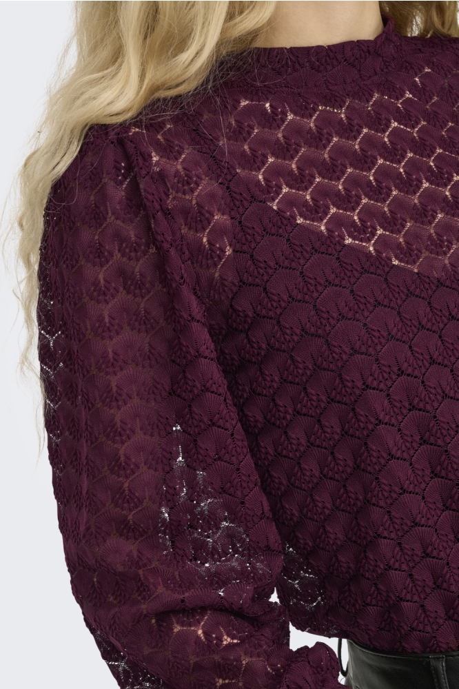 Jacqueline de Yong paarse dames t-shirt | Close up
