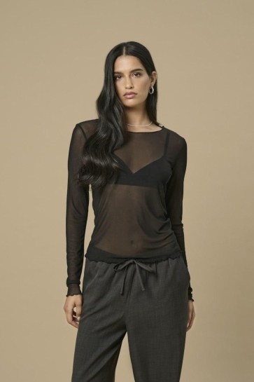 Jacqueline de Yong JDYELSA NEW L/S O NECK TOP JRS NOOS 15356004 Black