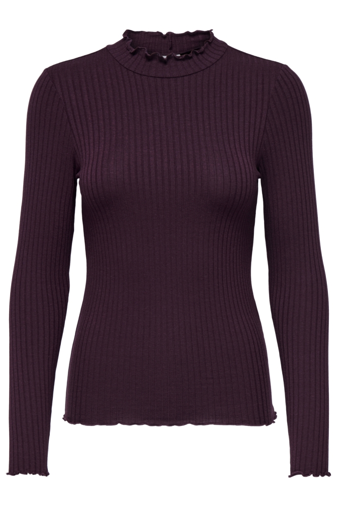 Jacqueline de Yong bordeaux dames t-shirt | Vooraanzicht