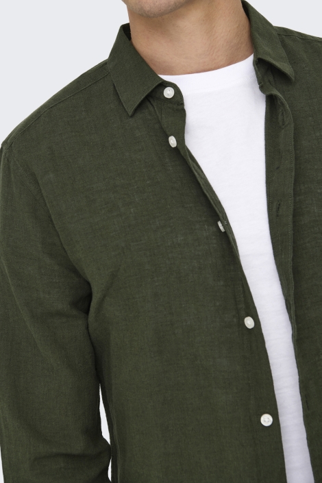 Only & Sons onscaiden life ls solid linen shirt